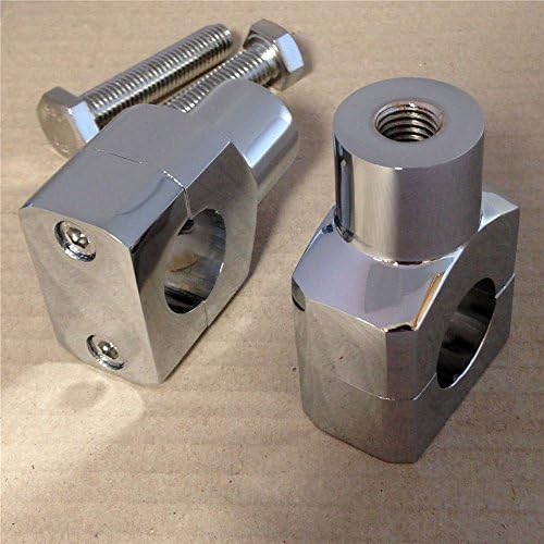 Miniatura 2 de Abrazadera elevadora SMT-Chrome redonda de 1 pulgada para manillar compatible con Harley Kawasaki Suzuki Yamaha Honda [B00RUEH4MG]