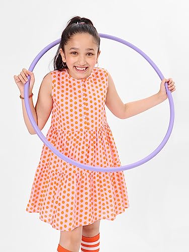 Image of BONKIDS Girl's Cotton Asymmetrical Knee-Length Dresses