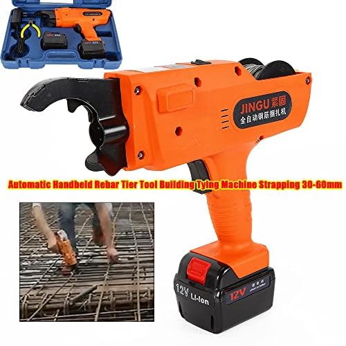 Pistola elettrica per legare tondo per cemento armato, macchina per legare livelli di tondo per cemento armato da 30-60 mm, pistola per legare tondo per cemento armato con custodia e batteria ricari