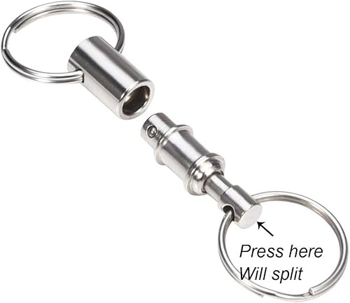 Miniatura 3 de 6 llaveros de liberación rápida desmontables, llaveros extraíbles y prácticos, doble resorte dividido a presión, soporte de cadena separada,