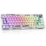 CHICHEN 60% Portable Mechanical Gaming Keyboard,Hot-swappable RGB Backlit Compact 68 Clear Keycaps,2