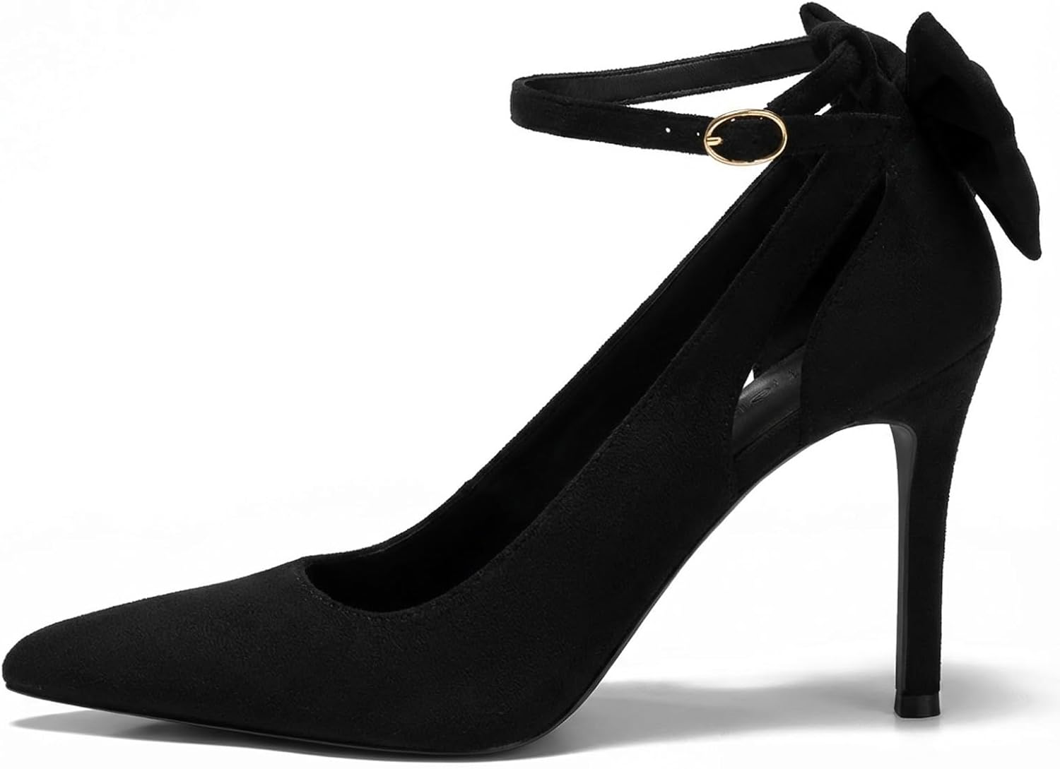 Women's Pointed Toe High Heels Ankle Strap Bow Tie Pumps Wedding Party Dress Shoes - Image 9