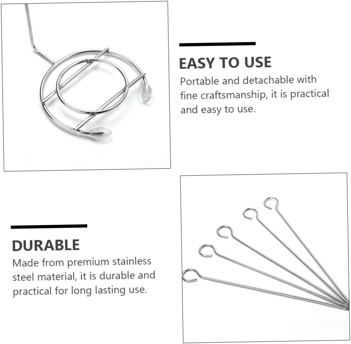 2 Sets Bbq Hanging Racks Stainless Steel Skewers Holder Kebab Stuck Stand Easy Clean Carry Quality Material