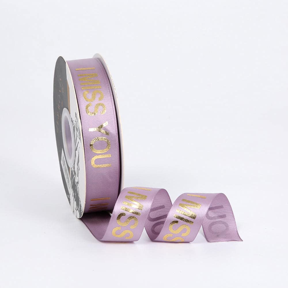 Ribbons For Gift Wrapping Ribbon For Fabric Satin Ribbons Tęsknię Za Tobą Bronzed English Prezent Dekoracyjny Wstążka Wstążka Świeże Bukiet Opakowanie Materiał Kwiat-Clove Purple 2.5Cm45 Kod