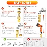 Expandable Garden Hose Pipe 100ft - Flexible Expanding Water Hose with 10 Pattern Spray Gun, 3/4" and 1/2" Metal Fittings, Durable Latex Retractable Hose Pipe, for Outdoor, Gardening - Image 5