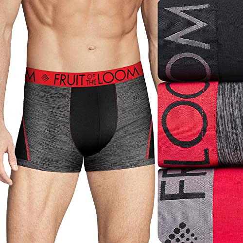 Fruit of the Loom mens Breathable Cotton Boxer Briefs (Regular & Big Man) Short Leg - Cooling Mesh - 3 Pack - Assorted, Medium2