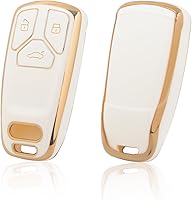 Vista 16 de Xotic Tech - Funda protectora de TPU con 3 botones de protección completa para llave sin llave, control remoto, con llavero compatible con Audi A3