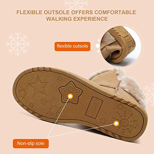 Tombik TB200608COGNAC300 Girls Winter Boots Kids Cute Outdoor Snow Boots Cognac 3 Us Little Kid thumb #5