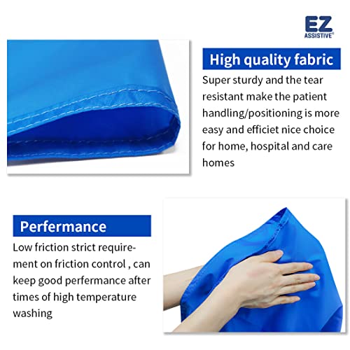 EZ Assistive 56\"*78\" Flat slide sheet Reusable and Washable Patient Transfer Sheet for Patient in-Bed Transferring and Repositioning Easy Apply and Use