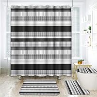 LKFBSC Strand-Duschvorhang 183x183 Cm – Nautisches Design Mit 12 Haken, Wasserabweisend Aus Polyester