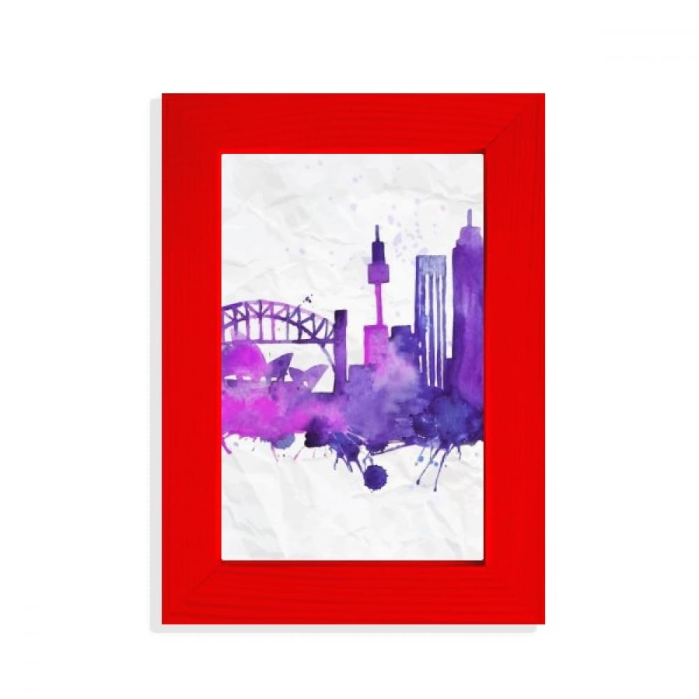 Cadre photo opéra de Sydney aquarelle rouge pour décoration murale