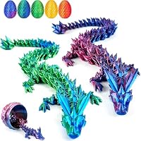 Tangdudu 2PC 23CM Dragón Impreso en 3D, Juego de Huevo de