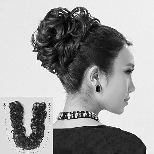 Miniatura 8 de Prettyshop - Banda elástica para el cabello con aspecto voluminoso rizado y desordenado de cabello, para moño