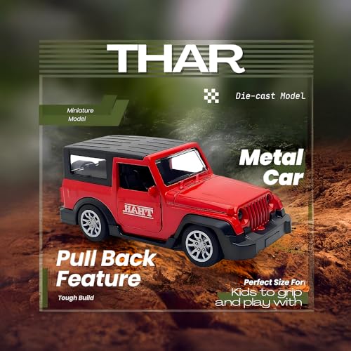 Image of Thar 1:36 Diecast Model Car | Pull Back Action Car | Openable Doors, Light & Sound Toy for Kids and Collectors | Perfect for Play & Display | Gift for 3+ Year Boys