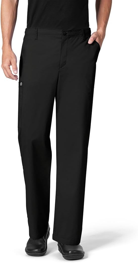 WINK WonderWORK Men's Cargo Scrub Pant, Black, 5XL