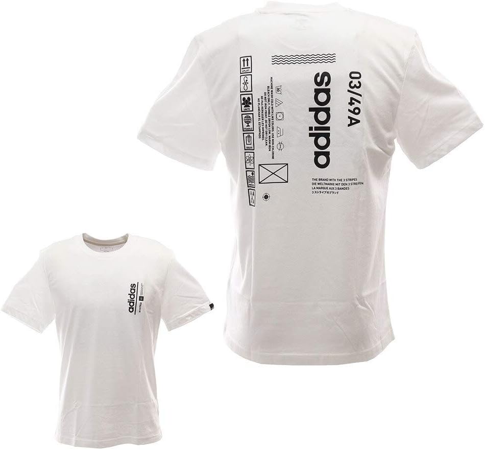 Amazon.co.jp: アディダス（adidas） Tシャツ 半袖 グラフィック GVB90-FM6084 オンライン価格  （ホワイト×ブラック/Ｓ/Men's） : 0: 服＆ファッション小物