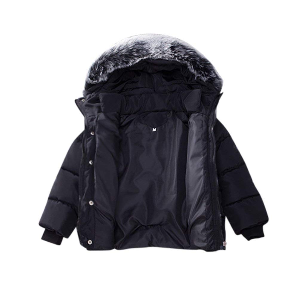 Blouson Manteau Fourrure Chaud Enfant Garçon Fille Doudoune à Capuche - Veste à Manches Longues Sport bébé Ski Vêtement