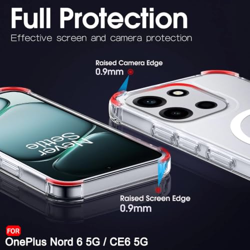 Image of TheGiftKart Shockproof Ultra-Hybrid Back Cover Case for OnePlus Nord 6 5G / CE 6 5G Compatible with MagSafe | 360 Degree Protection | Crystal Clear Hard Back Cover Case (Transparent Bumper)