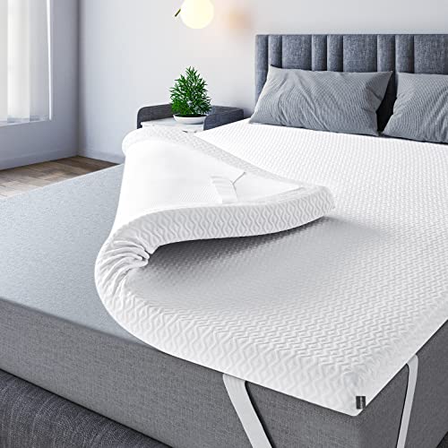 3 Inch Queen Mattress Topper Gel Memory Foam Topper, High Density Foam Mattress Pad for Pressure Relief, Bed Topper with Breathable Soft Cover