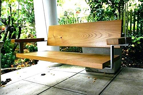 AD Planet Wood Garden Outdoor Indoor Swing Chair Wooden Rest, Balcony Swing