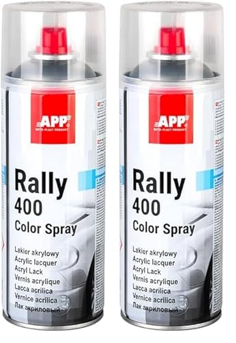 APP Rally 400 Color Spray - Barniz spray transparente brillante para coche, madera, metal | Incoloro brillante para todo tipo de superficies, alta cobertura | 400 ml (Paquete de 2)