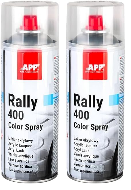 APP Rally 400 Color Spray - Vernis transparent | Bombe peinture incolore brillant | Bombe vernis brillant pour toutes les surfaces avec une haute couverture |...