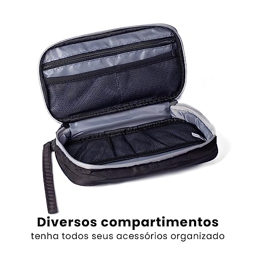 KUMORI Bolsa para Cabos Office 4 Divisórias Resistente à Água (Preto)