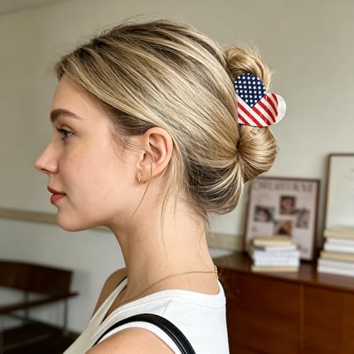 Pinzas para cabello con corazones patrióticos estilo 4 miniatura 5