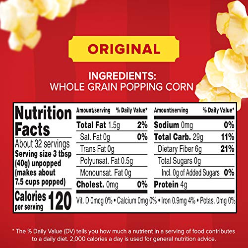 Orville Redenbacher's Gluten Free Original Gourmet Yellow Popcorn Kernels, 45 Oz, Pack Of 6 #TOP5