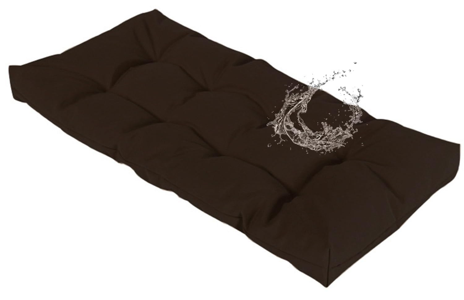 Banco de jardín de 100x40 pulgadas impermeable y alfombra exterior café oscuro