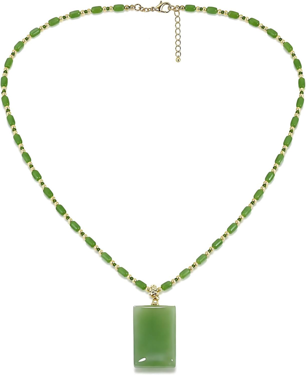 Jade Necklace Green Pendant Necklace for Women Statement Jewelry