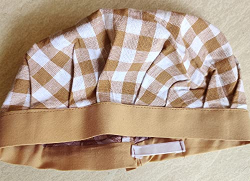 Image of Switchon Checkered Cotton Kitchen Cooking Apron with Chef Hat - Pack of 2 | Multi-Purpose Chef & Waiter Apron for Men & Women | Home, Hotels, Restaurants & Cafes | Proudly Made in India