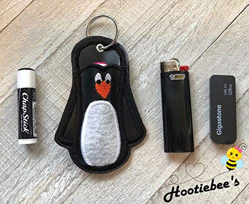 Penguin Lip Balm/Lighter/USB Holder Key Fob