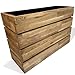 FLEXISTYLE Blumentopf Gross draussen Gross innen hoch Outdoor Natur Balkon groß Holz Eiche 3 Dimension (Eiche, 40x60x22)