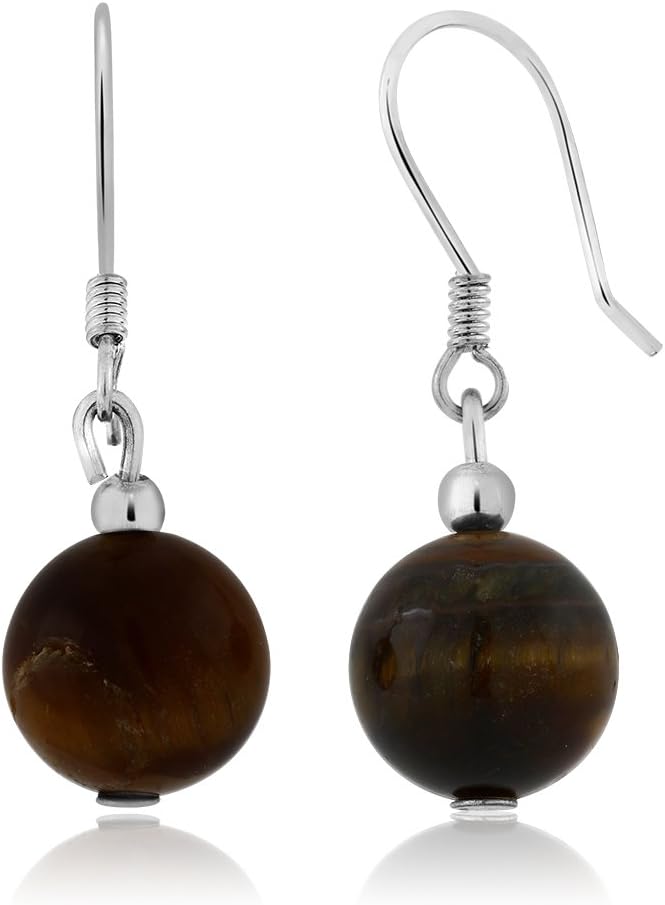 Gem Stone King 10MM Tiger Eye Brown Color Cross Cut Bead Necklace Bracelet and Earrings Set For Women - Image 5