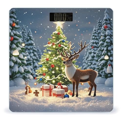 Báscula digital para baño con diseño Navidad y reno