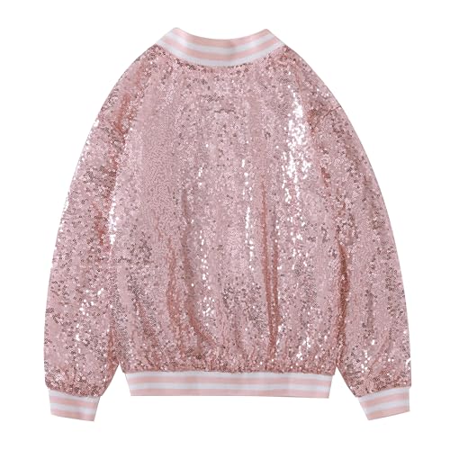 Yuji Itadori Girls Metallic Sequin Baseball Jacket Varsity Jacket Christmas Party Bomber Long Sleeve Clothes 2-14 Years2