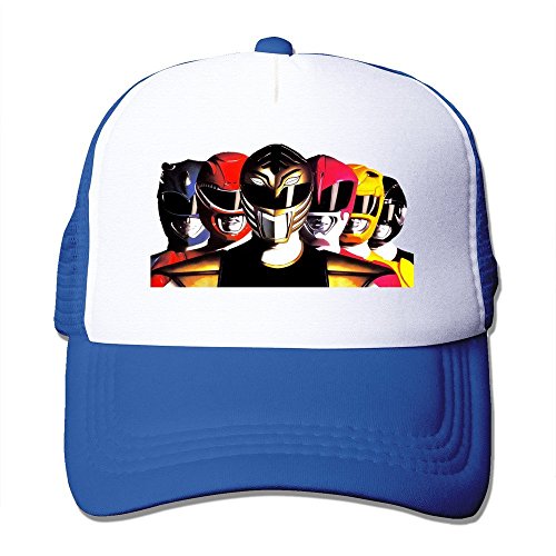 Huseki Print Adult Unisex Cool Power Ranger 100% Nylon Mesh Caps One Size Fits Most Adjustable Caps Royalblue