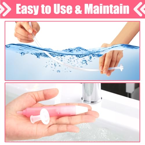 Image of Nasal Aspirator for Baby, Nasal Congestion Relief Nose Cleaner with 2 Silicone Tips 25 Hygiene Filter for Babies Infants Toddlers Boys Girls (Pink)