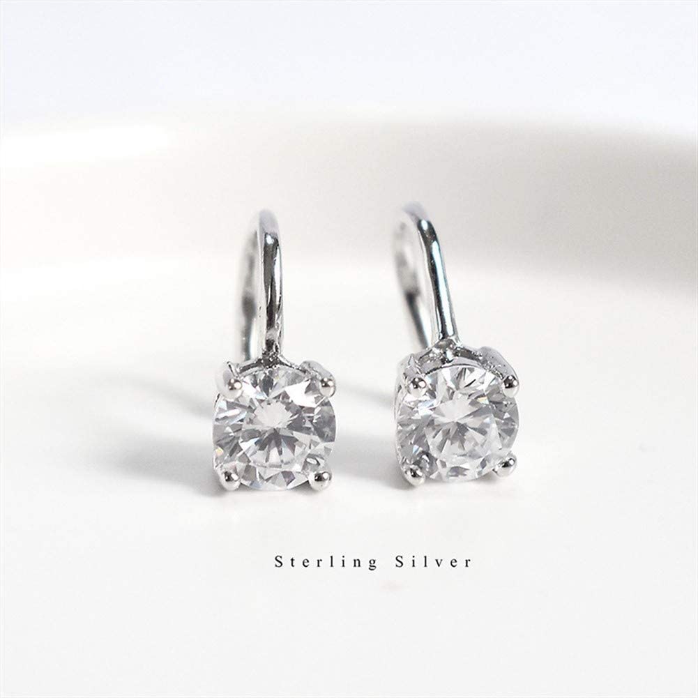 Strass-Anhänger-Ohrring, S925 Ohrloch-Ohrclip, Unisex-Ohrringe, Ohrknochen-Clip für Ohrschmuck/Weiß-925