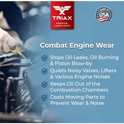 TRIAX Ölbehandlung mit hoher Laufleistung, Dichtungsrevitalisatoren, Korrosionsinhibitoren, Viskositätsstabilisatoren, Verschleißschutz, 12 oz./355 ml (1 Flasche)