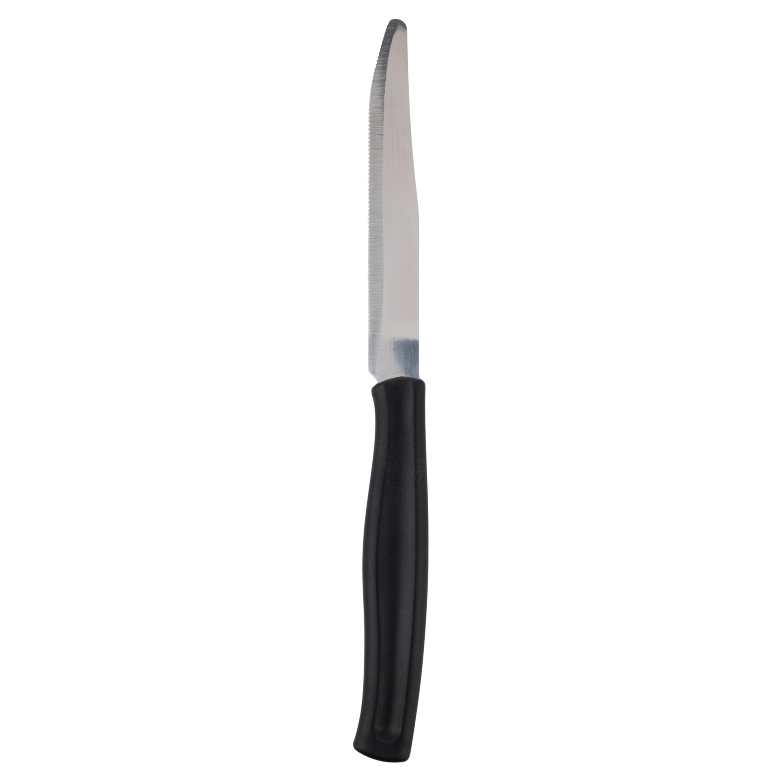 Set 6 coltelli da tavola, Lama seghettata in Acciaio Inox, Manico in plastica PP, Nero, SìChef