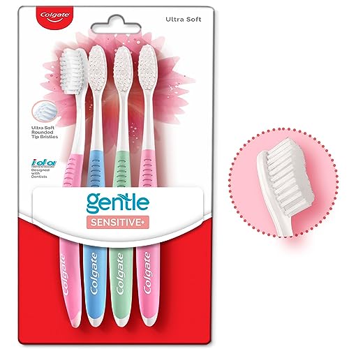 Image of Colgate MaxFresh 320g (160g x 2, pack of 2) Toothpaste, Purple Gel Paste with Menthol for Super Fresh Breath & Colgate Sensitive Soft Bristles Manual Toothbrush for adults - 4 Pcs, Multicolor