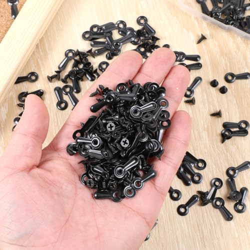 Image of 200 Set Picture Framing Turn Button Fasteners, Photo Backing Clips with Screws, Heavy Duty Metal Photo Frame Clips Fasteners for Craft, Hanging Supplies