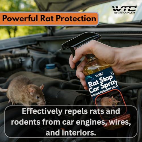 Image of WTC Rat Stop Car Spray - 500ml Rodent Repellent for Cars, Bikes, Garages & Homes | Protects Wiring & Engine Bay | Up to 90 Days Protection