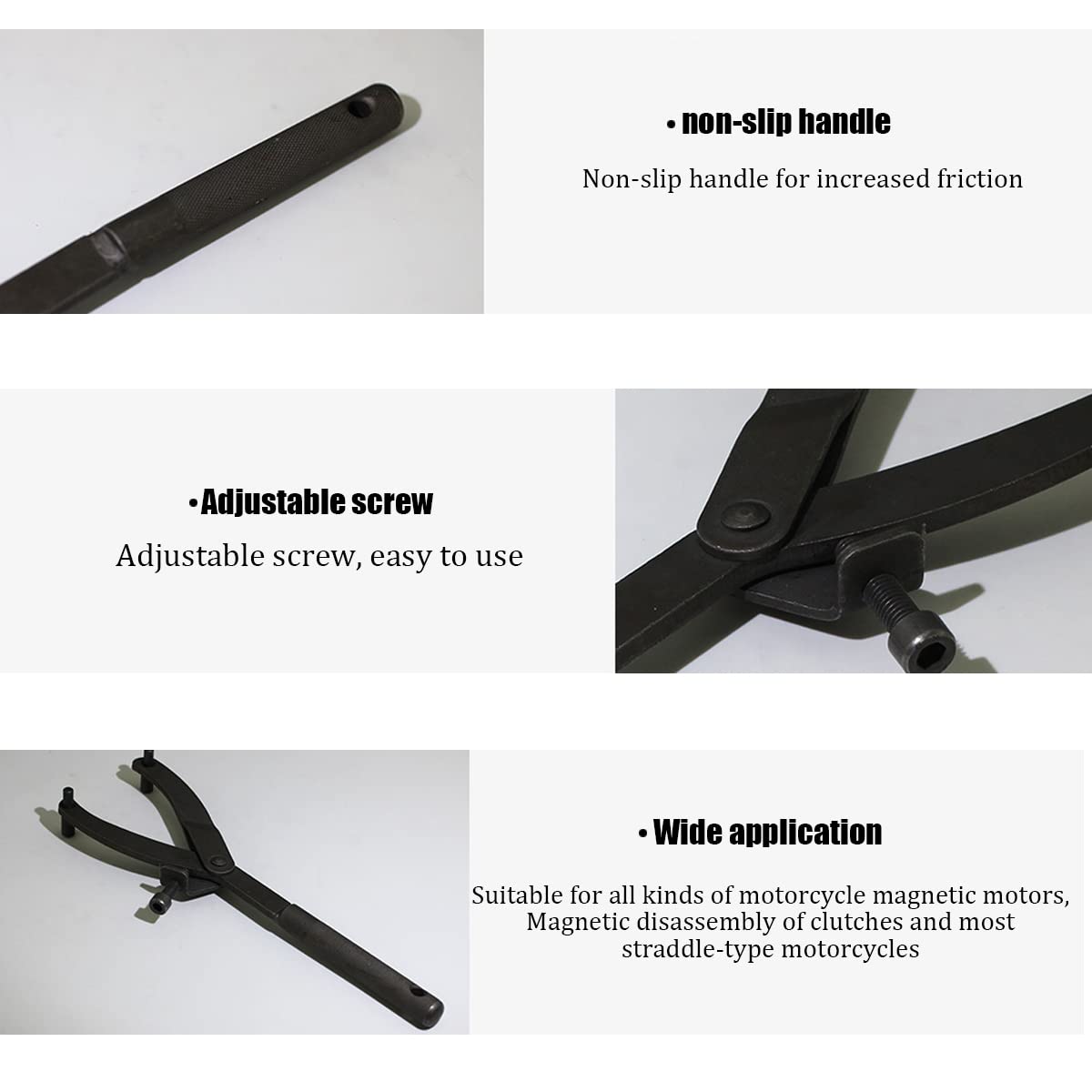 Chiave Blocca Volano, Chiave Frizione per Volano, Strumento Chiave Frizione Regolabile, Strumento Chiave per Volano, Chiave della Frizione dello Scooter, per Moto Volano Variatore Rimozione, Tipo Y
