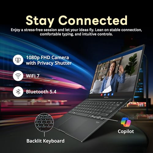 Image of ASUS Zenbook 14 inch FHD+ OLED Touch Laptop, Intel Core Ultra 9 285H, 32GB RAM, 2TB Storage(1TB SSD+1TB Docking Station Set), Intel Arc Graphics, Wi-Fi 7, Backlit Keyboard, Copilot, Win 11, Gray,