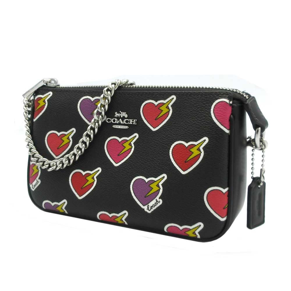 コーチ バッグ ハンドバッグ COACH ハートボルト プリント ノリータ 19 CW452 SVA47 (ブラック×マルチカラー) アウトレット レディース Amazon | [コーチ] ポーチ COACH ハートボルト プリント ノリータ 19