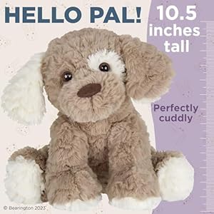 Bearington Beige and Brown Dog 10.5 Inch Stuffed Dog – Puppy Stuffed Animal – Plush Dog