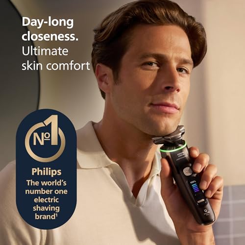 Image of Philips Norelco Shaver i9000 Prestige Ultra, Wet & Dry Electric Shaver, Black Gradient, SenseIQ Pro Technology, Triple Lift & Cut System, 360 Rotating NanoTech Precision Blades, 5 Modes, XP9405 /84